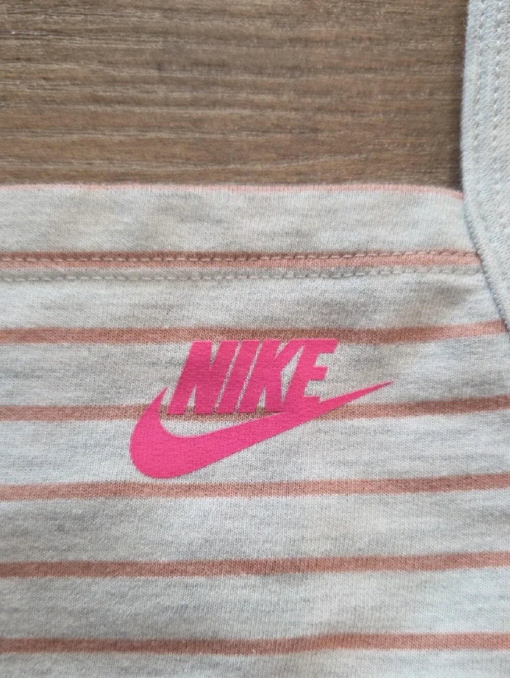 Nike Girls White and Pink Striped Camisole Dress